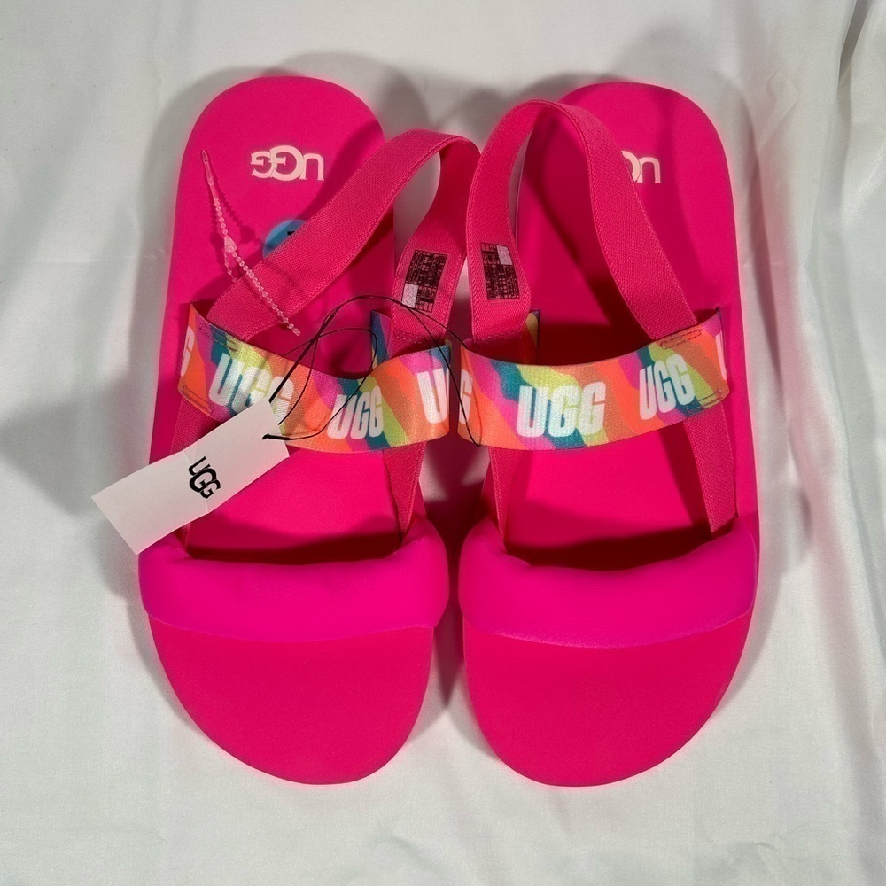 UGG Kids Zuma Sling Girls Sandals Pink Strappy Size 6 - Picture 6 of 8
